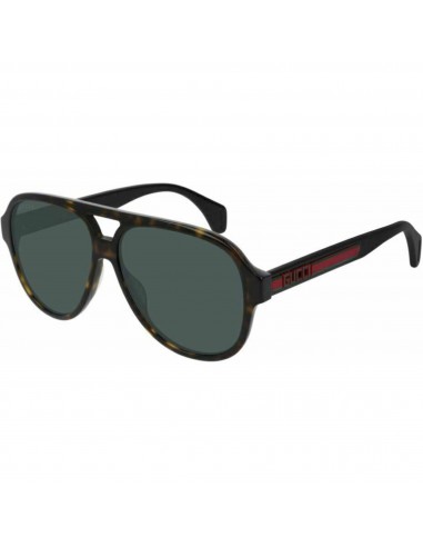 Gucci Men's Sunglasses - Havana Pilot Shape Frame Grey Green Lens | GG0463S 003 les ligaments