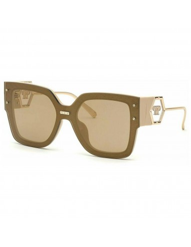 Philipp Plein Women's Sunglasses - Beige Acetate Frame Gold Mirror Lens | SPP041M 6CTG 50% de réduction en Octobre 2024