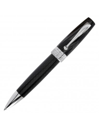 Montegrappa Ballpoint Pen - Miya Carbon Charcoal Black Barrel Twist-Action | ISMYTBFC Pour