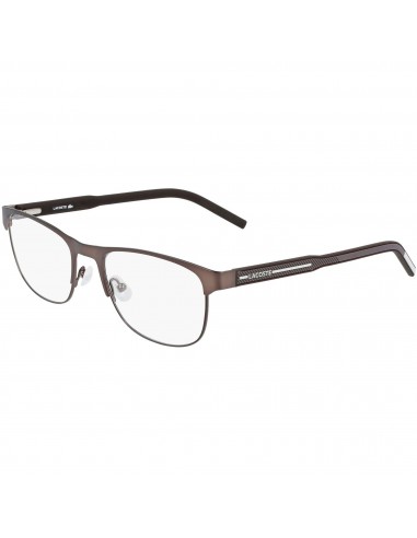 Lacoste Unisex Eyeglasses - Brown Matte Metal Rectangular Half Rim Frame | 2270 210 la livraison gratuite