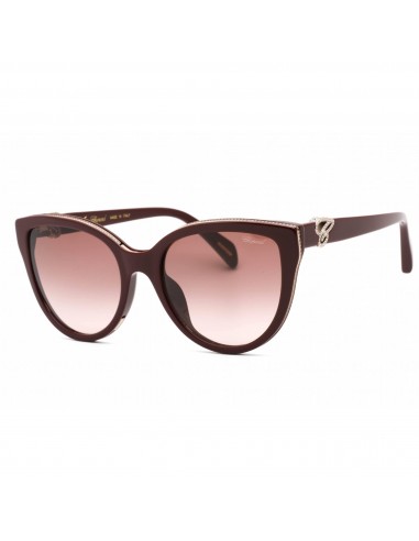 Chopard Women's Sunglasses - Shiny Bordeaux Frame Brown Gradient Lens | SCH317S 09FH livraison et retour toujours gratuits