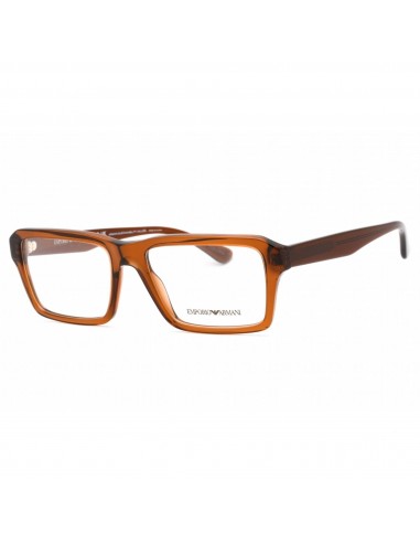 Emporio Armani Men's Eyeglasses - Shiny Transparent Brown Plastic Frame | 0EA3206 5044 la colonne vertébrale