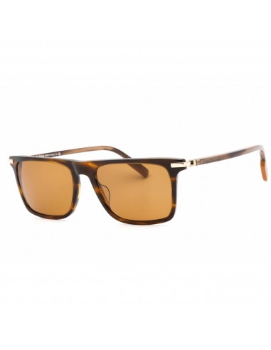 Ermenegildo Zegna Men's Sunglasses - Striped Brown Plastic Rectangular | EZ0204 52E Paris Déstockage Promo