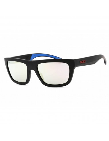 Hugo Boss Men's Sunglasses - Matte Black Blue Rectangular Frame | BOSS 1450/S 00VK DC la livraison gratuite