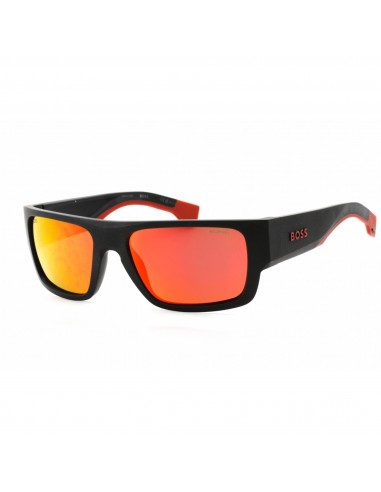 Hugo Boss Men's Sunglasses - Matte Black Red Rectangular Frame | BOSS 1498/S 0BLX 4F prix