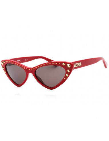 Moschino Women's Sunglasses - Grey Lens Red Cat Eye Plastic Frame | MOS093/S 0C9A IR le des métaux précieux