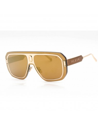 Philipp Plein Men's Sunglasses - Metal Frame Brown Mirror Gold Lens | SPP050 300G solde