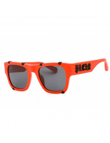 Philipp Plein Unisex Sunglasses - Orange Plastic Frame Grey Lens | SPP042W V47F brillant des détails fins