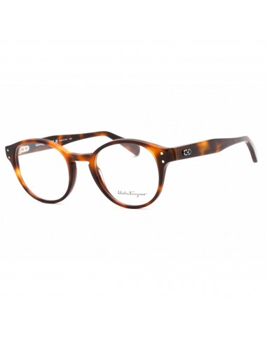 Salvatore Ferragamo Men's Eyeglasses - Tortoise Plastic Round Frame | SF2940 240 de pas cher