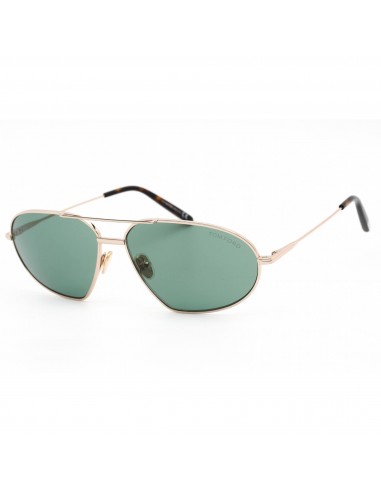 Tom Ford Men's Sunglasses - Shiny Rose Gold Metal Frame Green Lens | FT0771 28N du meilleur 