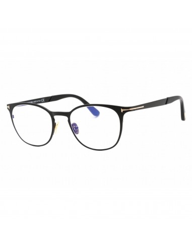 Tom Ford Unisex Eyeglasses - Matte Black Metal Full Rim Round Frame | FT5732-B 002 soldes