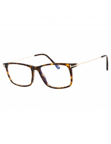 Tom Ford Men's Eyeglasses - Dark Havana Plastic Rectangular Frame | FT5758-B 052 2023