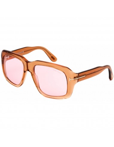 Tom Ford Unisex Sunglasses - Shiny Light Brown Plastic Frame Violet Lens | FT0885 45Y À commander