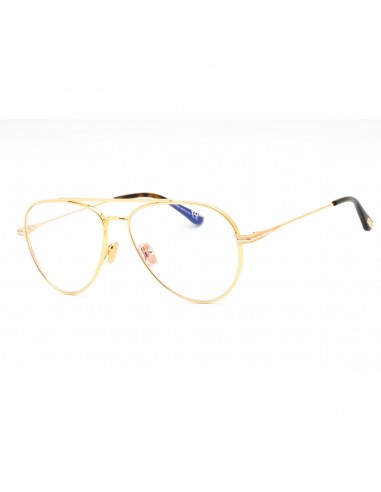 Tom Ford Unisex Eyeglasses - Shiny Deep Gold Metal Frame | FT5800-B 030 en ligne