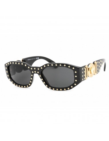 Versace Unisex Sunglasses - Black/Gold Studded Frame Dark Grey Lens | 0VE4361 539787 pas cher 