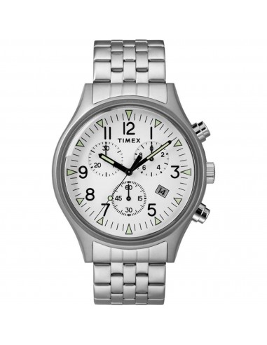 Timex Men's Chronograph Watch - MK1 White Dial Silver Tone Bracelet | TW2R68900VQ 2023