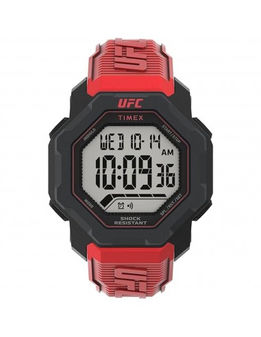 Timex Men's Watch - UFC Knockout Chrono Grey Digital Dial Red Resin Strap | TW2V88200 pas cher chine