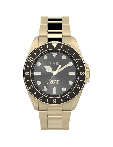 Timex Men's Watch - UFC Debut Quartz Black Dial Yellow Gold Bracelet | TW2V96100GP la chaussure