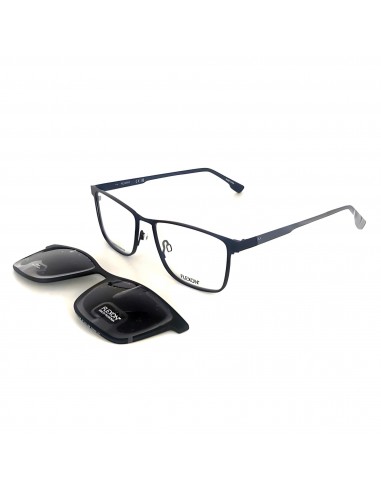 Flexon Men's Eyeglasses - Navy Full Rim Square Frame Clear Lens | FLX1001MAG-SET 412 Fin de série