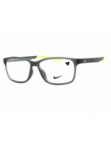 Nike Men's Eyeglasses - Matte Dark Grey/Volt Full Rim Rectangular Frame | 7118 037 en linge