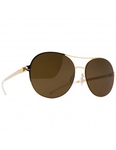 Mykita Unisex Sunglasses - Raw Brown Solid Lens Glossy Gold | ADELHEID 13 Venez découvrir notre 