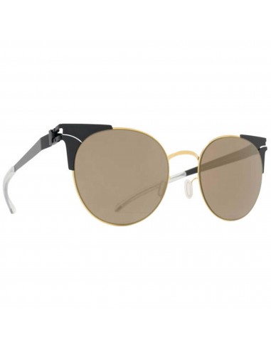 Mykita Women's Sunglasses - Brilliant Grey Lens Gold/Jet Black Cat Eye | LULU 167 Découvrez la collection