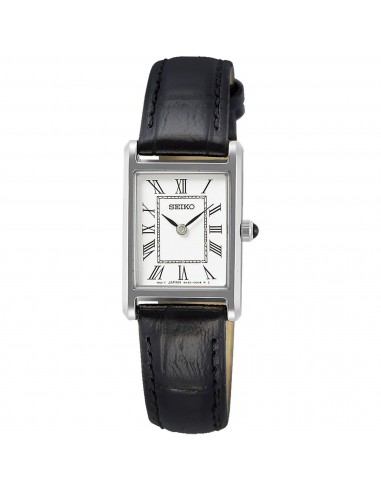 Seiko Women's Watch - Essentials Silver Tone Case Black Leather Strap | SWR053P1 la colonne vertébrale