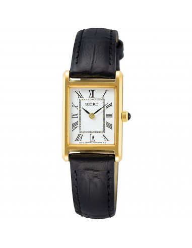 Seiko Women's Watch - Essentials Yellow Gold Case Black Leather Strap | SWR054P1 Vous souhaitez 