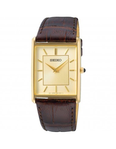 Seiko Men's Watch - Essentials Quartz Champagne Dial Brown Leather Strap | SWR064P1 En savoir plus