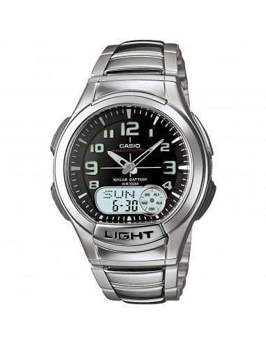 Casio Men's Watch - Databank Alarm Ana-Digi Dial Silver Steel Bracelet | AQ-180WD-1B l'achat 