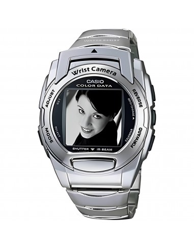 Casio Men's Watch - Digital Color Camera Silver Tone Bracelet | WQV3D-8E rembourrage situé sous