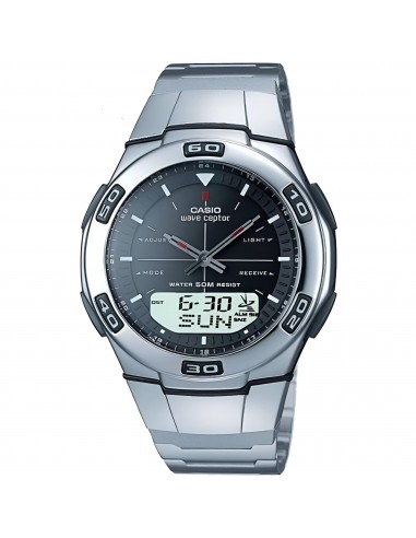 Casio Men's Watch - Wave Ceptor Black and Grey Analog-Digital Dial | WVA105HDA-1AV suggérées chez