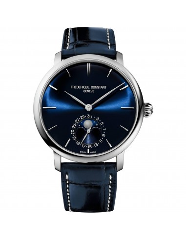 Frederique Constant Men's Watch - Slimline Automatic Blue Leather Strap | 705N4S6 À commander