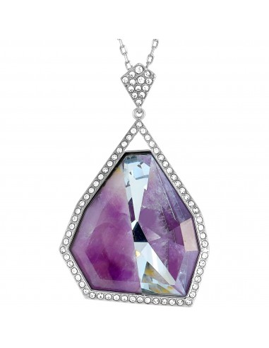 Swarovski Women's Necklace - Purple Amethyst Gemstone and Crystals Pendant | 5092185 pour bénéficier 