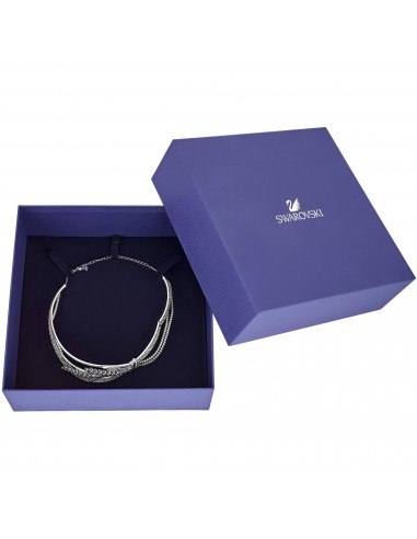 Swarovski Women's Choker Necklace - Lucia Rhodium Plated Clear Crystal Knot | 5388861 la livraison gratuite