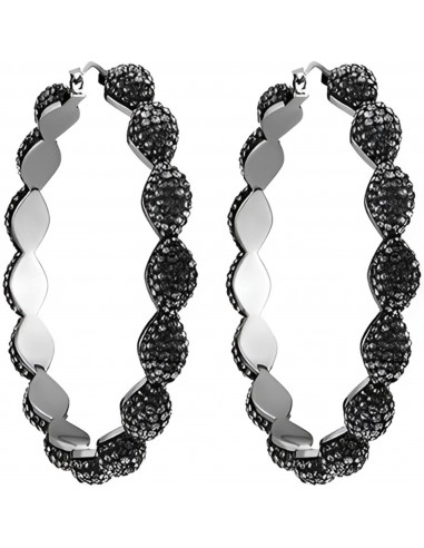 Swarovski Women's Hoop Pierced Earrings - Atelier Black Crystals Moselle | 5455694 50-70% off 