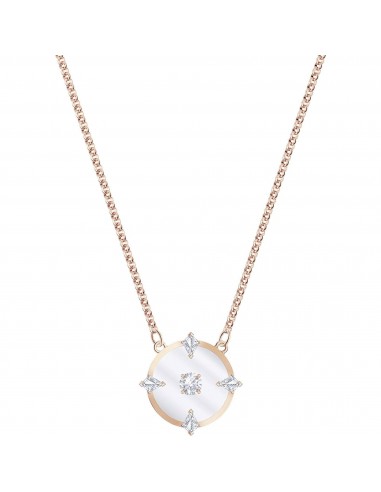 Swarovski Women's Necklace - North White Crystal Rose Gold Disc Pendant | 5488400 Profitez des Offres !