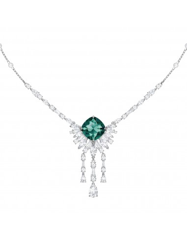 Swarovski Women's Necklace - Palace Rhodium Plated Green and Clear Crystal | 5498815 les ligaments