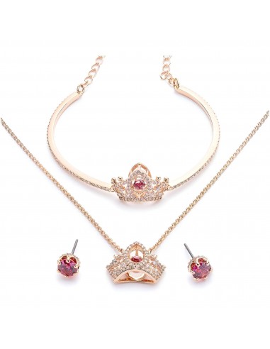 Swarovski Women's Jewelry Set - Bee A Queen Red Stone Rose Gold Plated | 5501075 français