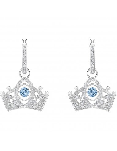 Swarovski Women's Earrings - Bee A Queen Blue Crown Silver Rhodium Plated | 5501081 pour bénéficier 