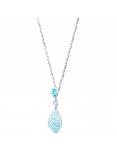 Swarovski Women's Necklace - Fun Aqua Crystal Rhodium Plated | 5516584 destockage