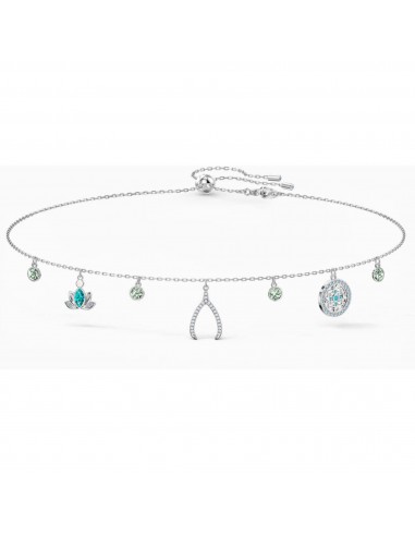 Swarovski Women's Necklace - Symbolic Rhodium Plated Blue, Green Crystals | 5521449 votre restaurant rapide dans 