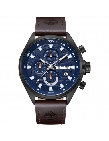 Timberland Men's Watch - Dress Sport Dark Brown Leather Strap Chrono | TDWGC9000402 livraison gratuite