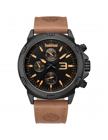 Timberland Men's Watch - Dress Sport Black Dial Brown Strap Day-Date | TDWGF9002901 Profitez des Offres !