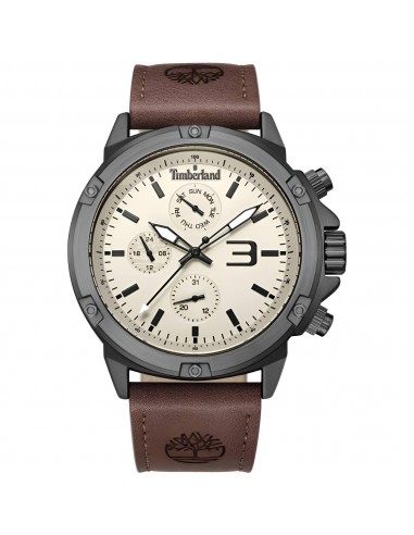 Timberland Men's Watch - Dress Sport Cream Dial Brown Strap Day-Date | TDWGF9002903 pas cher 