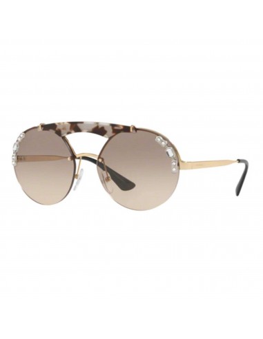 Prada Women's Sunglasses - Gold/Opal Metal Half Rim Frame Brown Lens | 0PR 53US C3O3D0 À commander