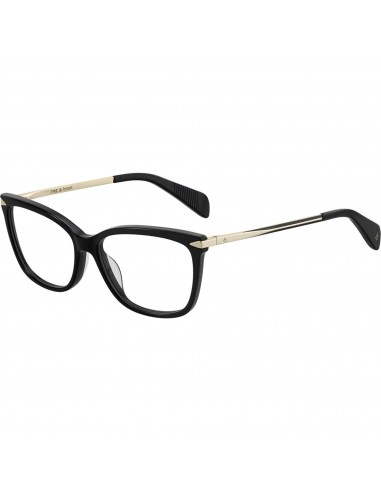 Rag and Bone Women's Eyeglasses - Black Gold Plastic Full Rim Frame | RNB3010 02M2 les ctes