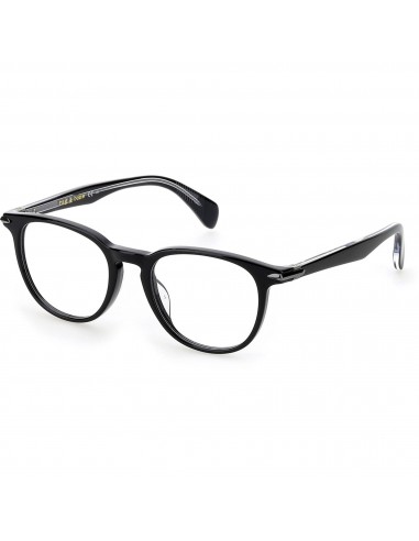 Rag and Bone Men's Eyeglasses - Black Plastic Full Rim Rectangular | RNB7010 0807 pas chere