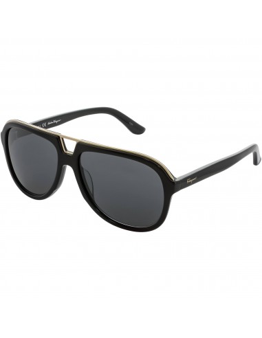 Salvatore Ferragamo Unisex Sunglasses - Black Full Rim Frame Grey Lens | SF730S 001 pas cher chine