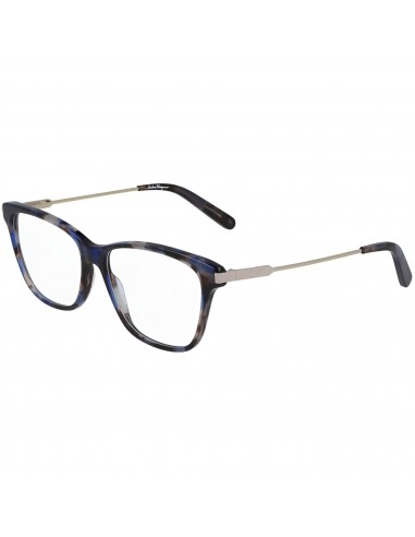 Salvatore Ferragamo Unisex Eyeglasses - Blue Havana Rectangular Frame | SF2851 417 s'inspire de l'anatomie humaine